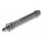 Vérins cylindrique ISO 6432 - Ø 10 - Cse 60 - P. :10 bar - Double effet - Tige inox - Flasques alu