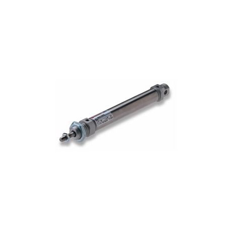 Vérins cylindrique ISO 6432 - Ø 25 - Cse 5 - P. :10 bar - Double effet - Tige inox - Flasques alu