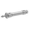 Vérin cylindrique ISO 6432 - Ø 25 - Cse 200 - P. :10 bar - Double effet - Tige et flasques en inox