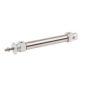 Vérin cylindrique ISO 6432 - Ø 16 - Cse 25 - P. :10 bar - Double effet - Tige inox - Flasques alu