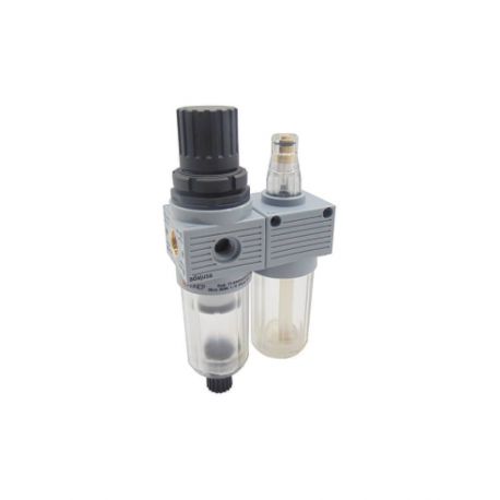 Groupe de filtration pneumatique 1/4 régulation 0-8 bar vidange semi-automatique série FRL Mini - Aignep