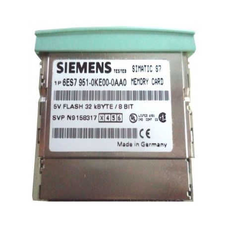 6ES7951-0KE00-0AA0 Siemens S7, MEMORY CARD FOR S7-300, SHORT VERSION, 5V FLASH EPROM, 32 KBYTES