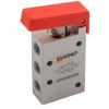 Fin de course bouton poussoir pneu rouge 1/8 5/2 monostable avec ressort de rappel - Aignep