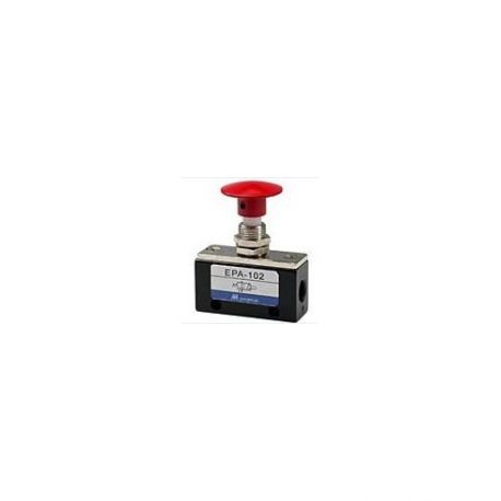 Bouton poussoir pneumatique rouge 1/8-3/2 NC - Mindman