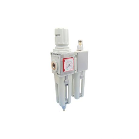 Groupe de filtration pneumatique 1/4 régulation 0-12 bar vidange semi-automatique taille 1 FRL série EVO - Aignep