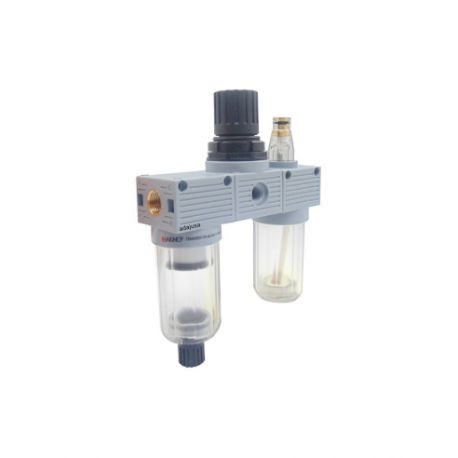 Groupe de filtration pneumatique 1/8 regulación 0-8 bar purga semi automática serie FRL Mini - Aignep