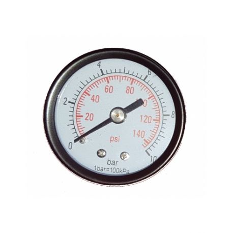 Manomètre diamètre 50 1/4 0-10 bar arrière boîtier métallique